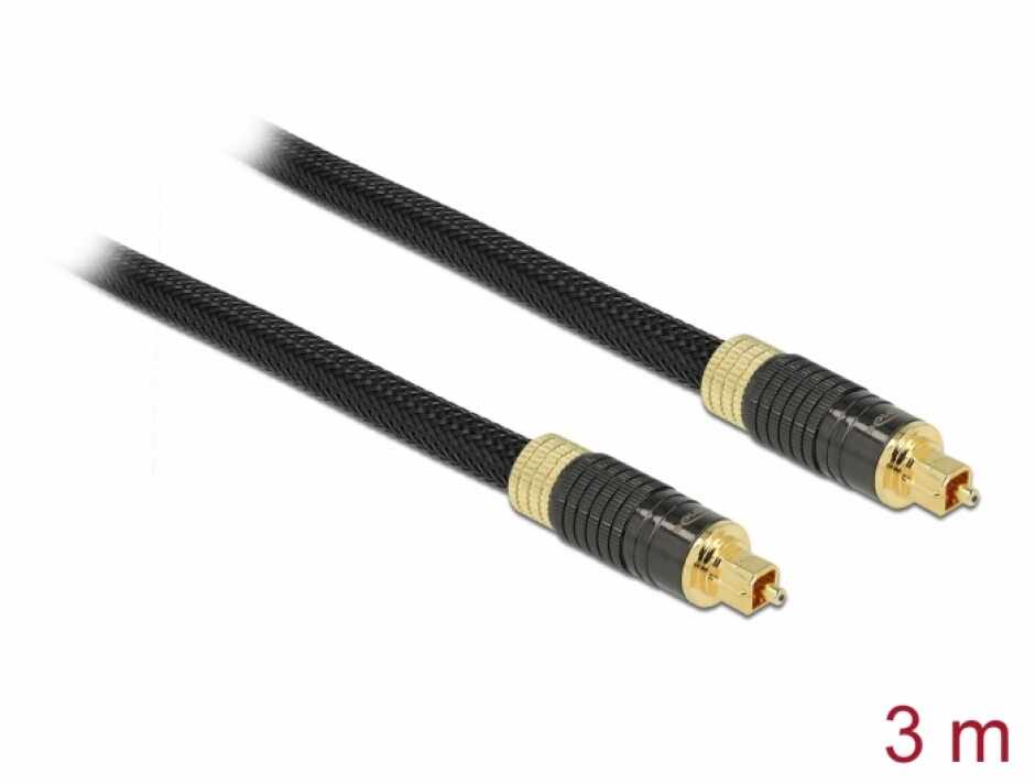 Cablu audio optic Toslink SPDIF Standard 3m, Delock 86594