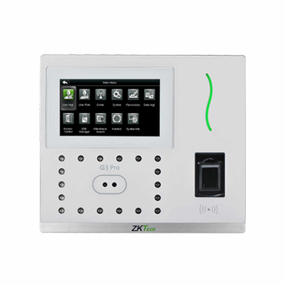Controler de acces 3 in 1 contactless biometric IP ZKTeco GL-G3PRO-1, ecran 4.3 inch, 6.000 palme, 12.000 fete, 20.000 amprente, 20.000 carduri, 200.000 evenimente