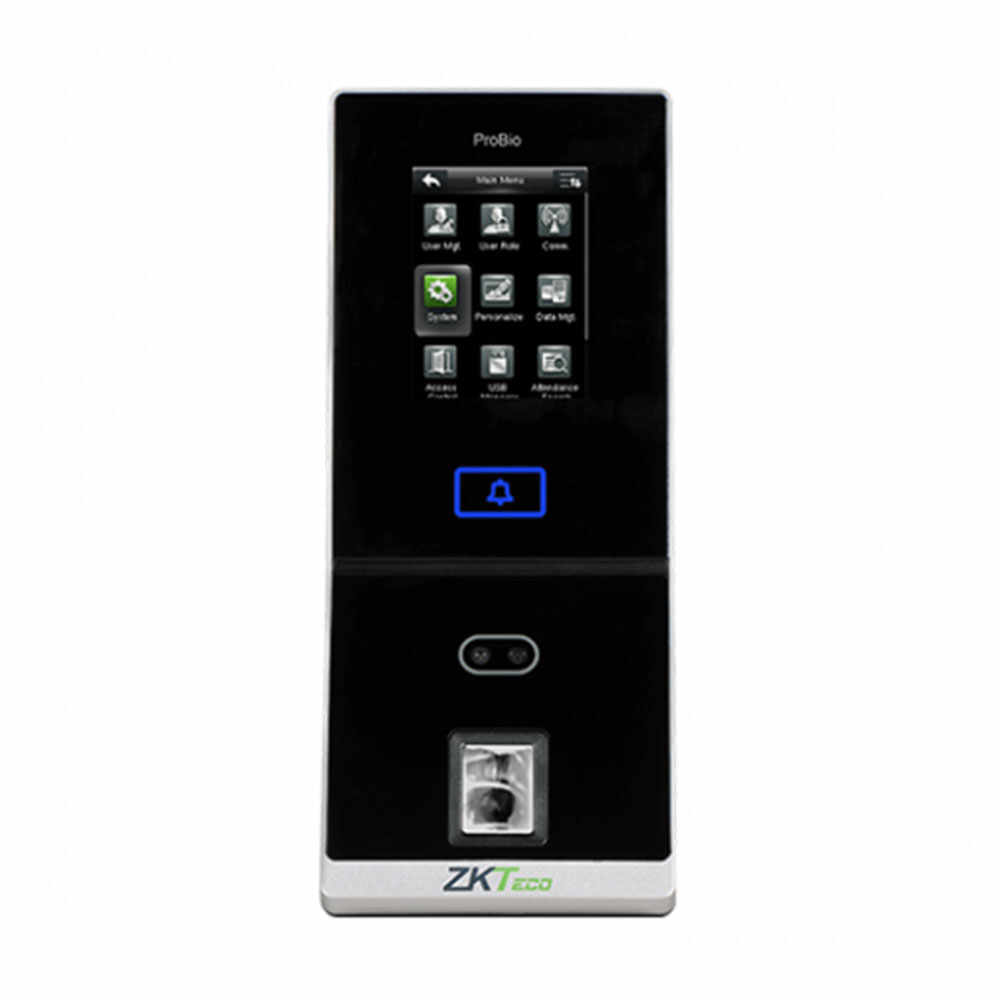 Controler de acces IP biometric ZKTeco GL-PROBIO-1, ecran 2.8 inch, EM, 4.000 amprente, 6.000 fete, 10.000 carduri, 100.000 evenimente