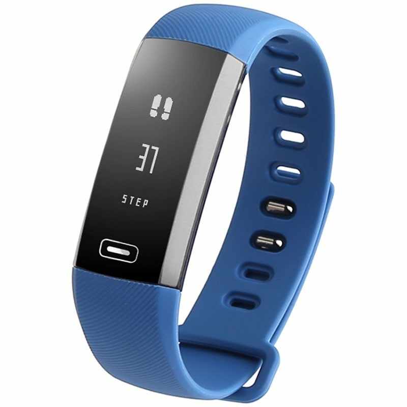 Bratara fitness iUni N2s, Bluetooth, LCD 0.86 inch ,Notificari, Pedometru, Monitorizare Sedentarism, Puls, Oxigen sange, Blue