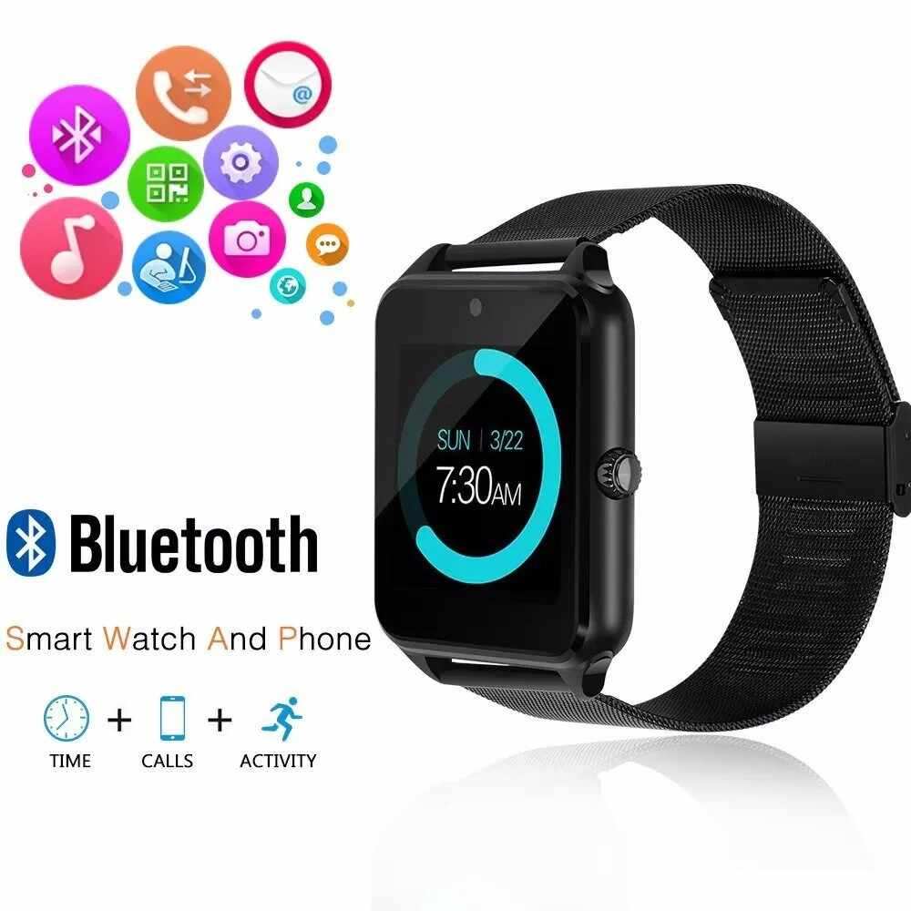 Ceas Smartwatch cu Telefon iUni Z60, Curea Metalica, Touchscreen, Camera, Notificari, Antizgarieturi, Aluminiu