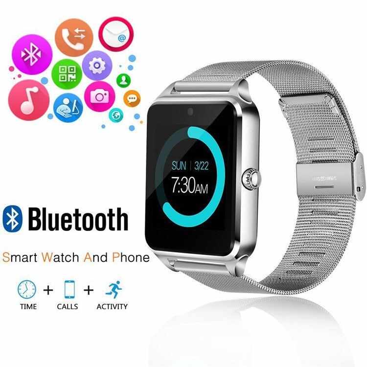 Ceas Smartwatch cu Telefon iUni Z60, Curea Metalica, Touchscreen, Camera, Notificari, Antizgarieturi, Silver