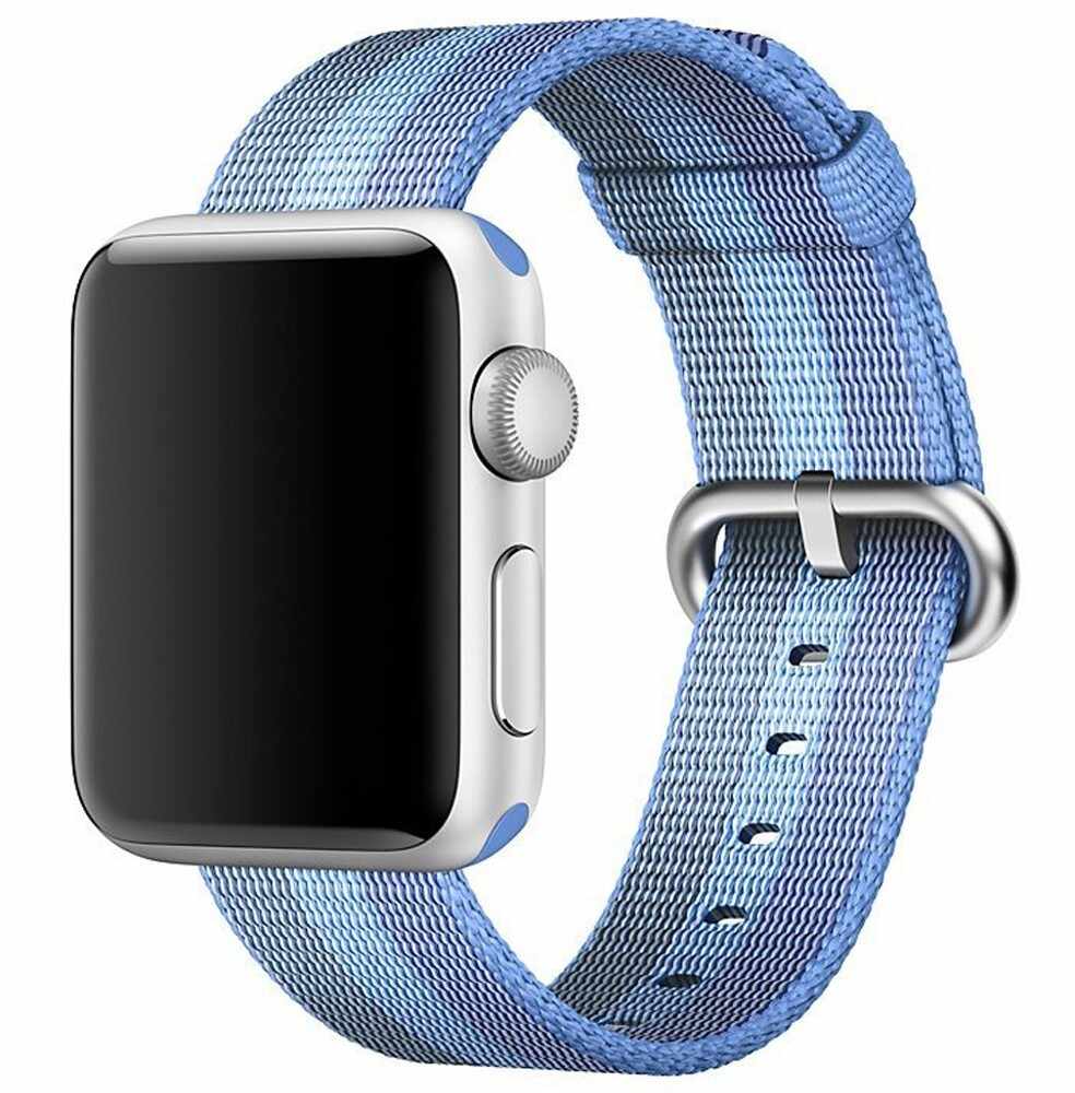 Curea pentru Apple Watch 38 mm iUni Woven Strap, Nylon, Blue