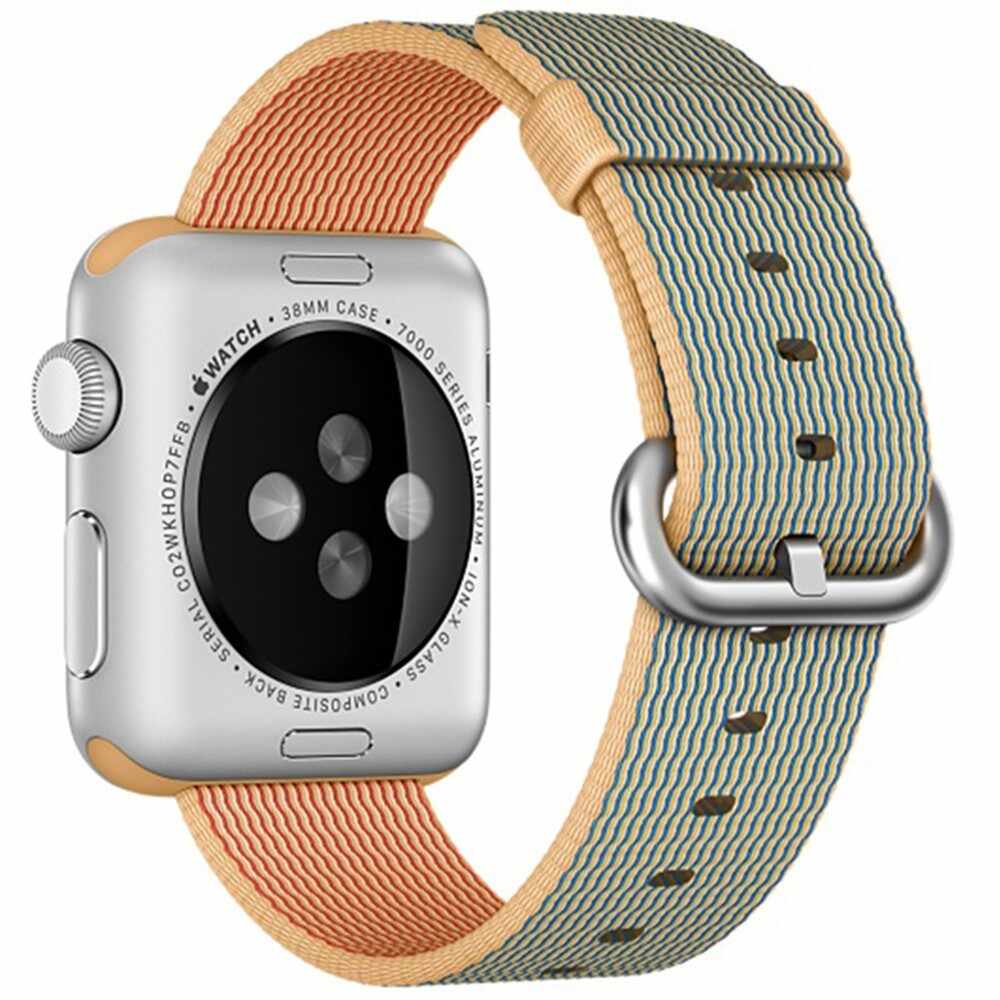 Curea pentru Apple Watch 38 mm iUni Woven Strap, Nylon, Gold Gray