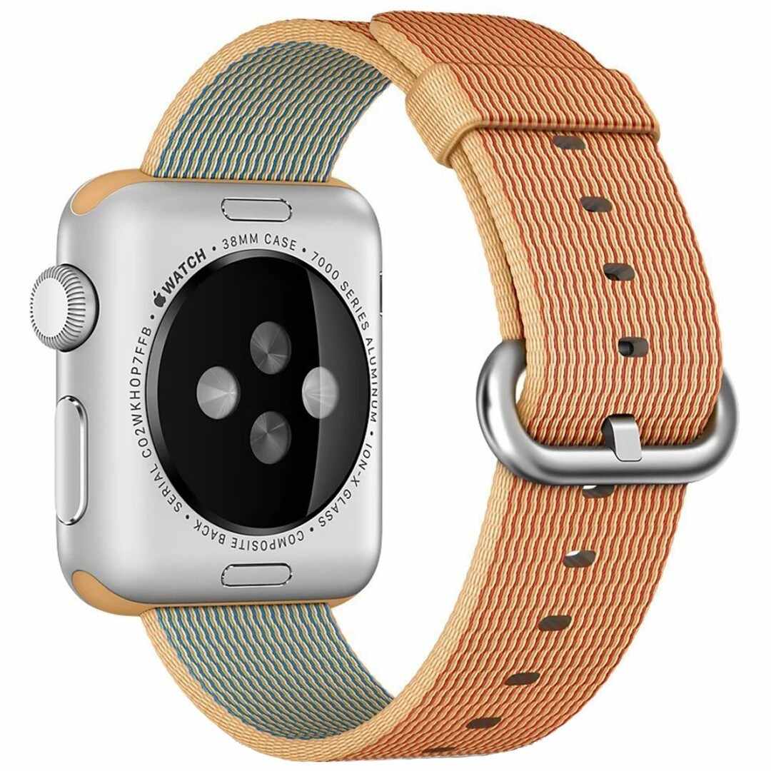 Curea pentru Apple Watch 38 mm iUni Woven Strap, Nylon, Gold Red