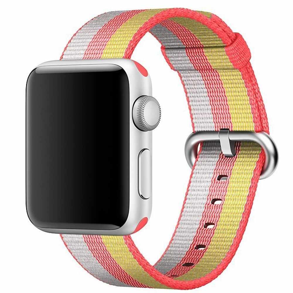 Curea pentru Apple Watch 38 mm iUni Woven Strap, Nylon, Rainbow