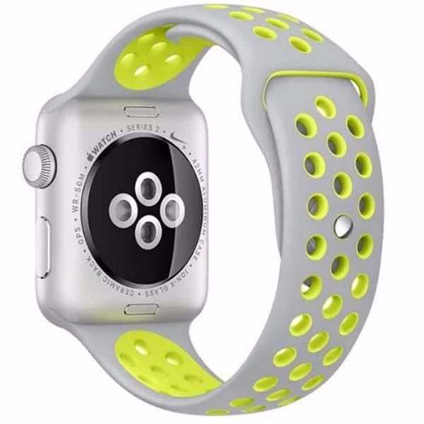 Curea pentru Apple Watch 38 mm Silicon iUni Argintiu-Galben