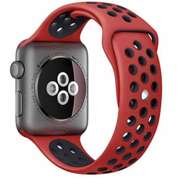 Curea pentru Apple Watch 38 mm Silicon iUni Rosu-Negru