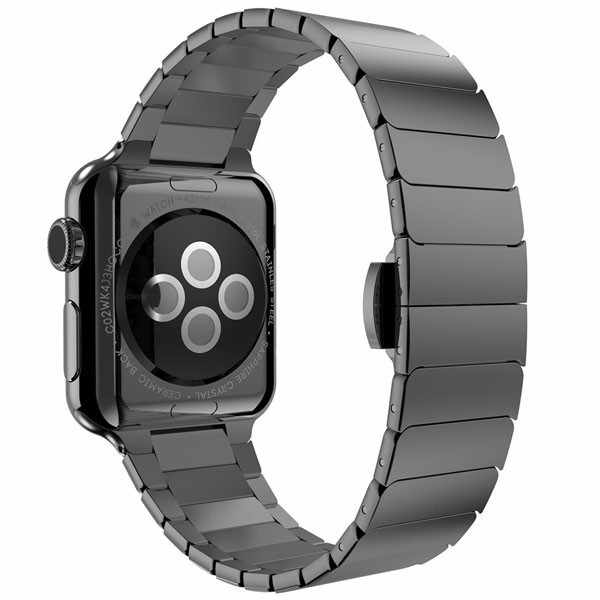 Curea pentru Apple Watch 38mm Otel Inoxidabil iUni Black Link Bracelet