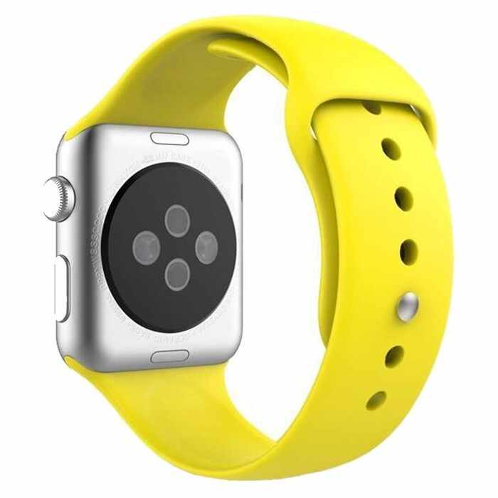 Curea pentru Apple Watch 42 mm Silicon iUni Yellow