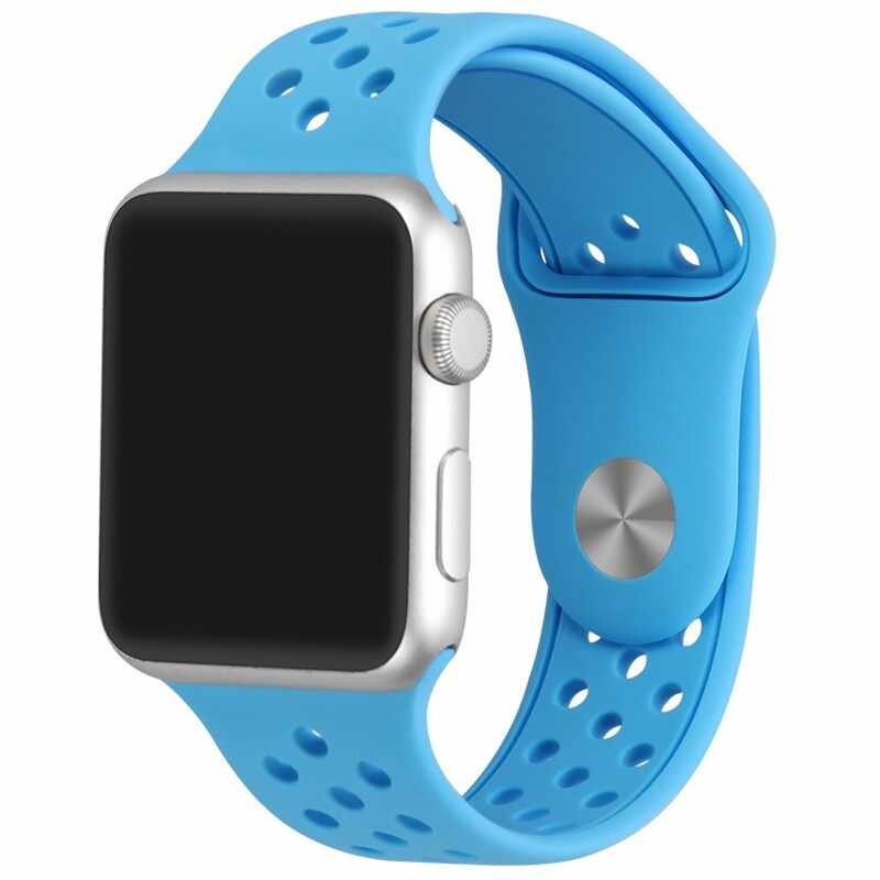 Curea pentru Apple Watch 42 mm Silicon Sport iUni Blue