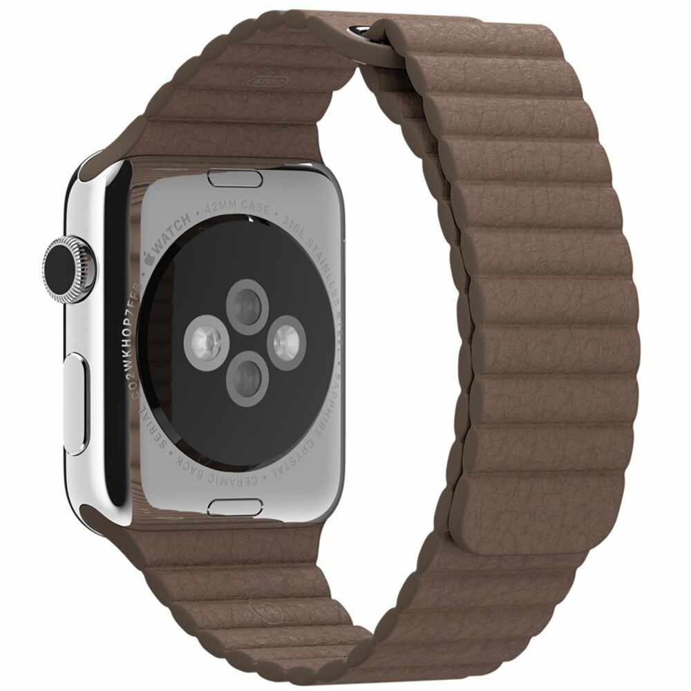 Curea piele pentru Apple Watch 38 mm iUni Brown Leather Loop