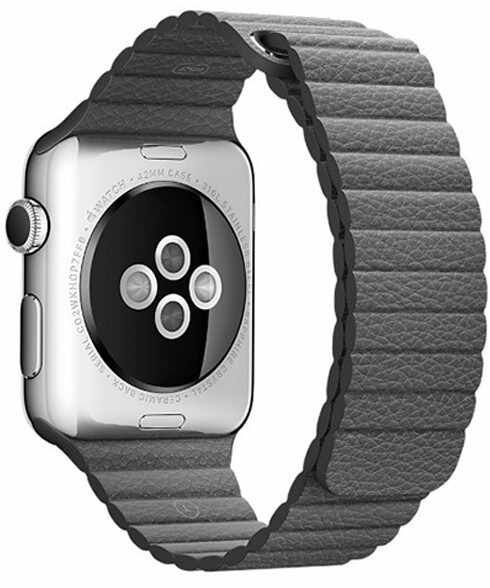 Curea piele pentru Apple Watch 38 mm iUni Dark Gray Leather Loop