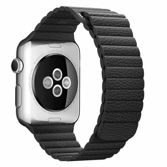 Curea piele pentru Apple Watch 42mm iUni Black Leather Loop