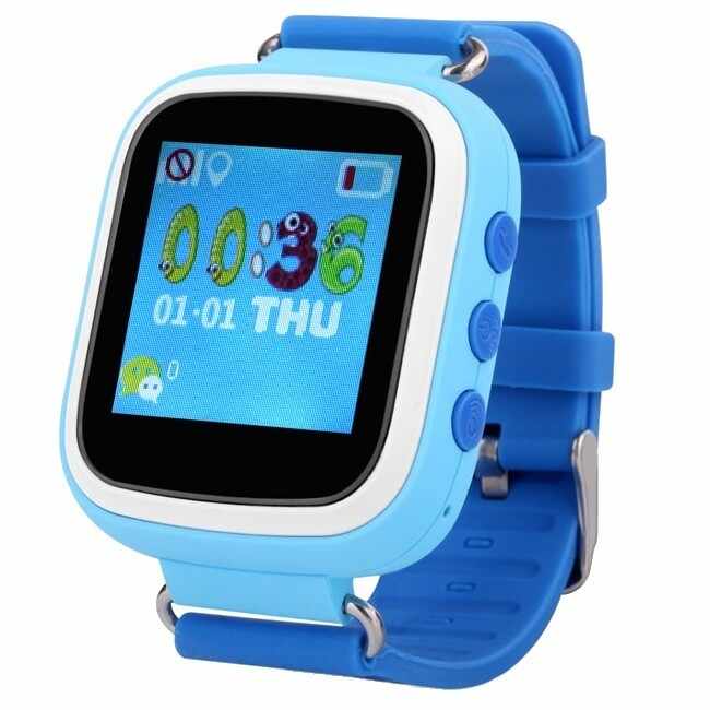 Resigilat! Ceas GPS Copii iUni Kid90, Telefon incorporat, Buton SOS, BT, LCD 1.44 Inch, Albastru