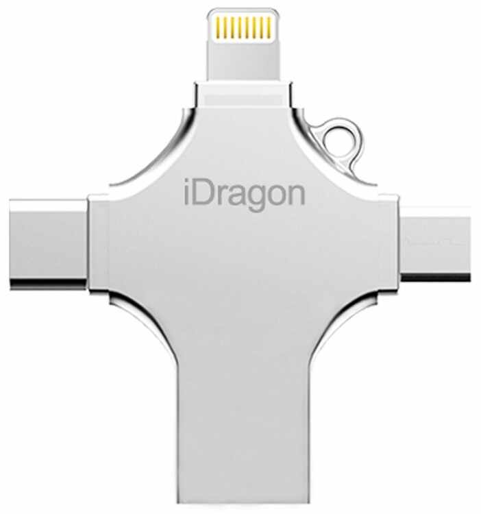 Stick USB-C 16GB iUni iDragon 4 in 1 Lightning, MicroUSB, Type-C, USB 3.0 Smartphone iOS si Android