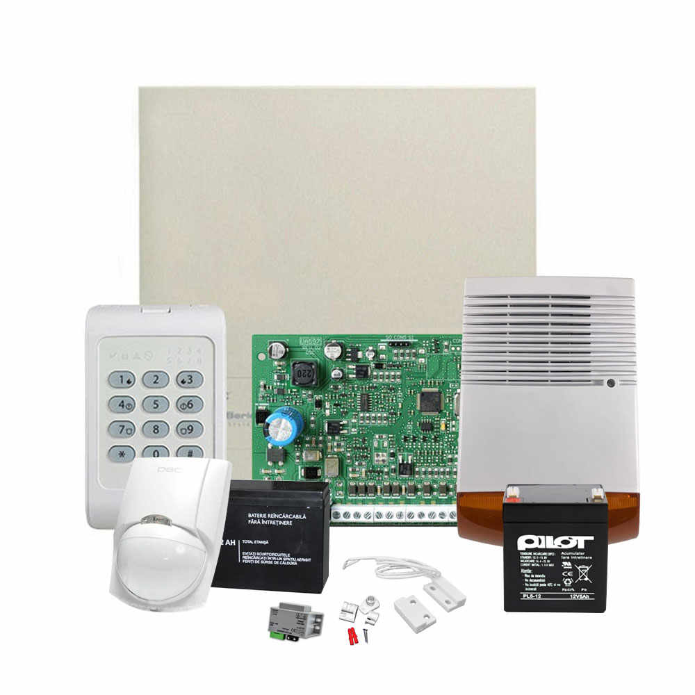 Sistem de alarma antiefractie DSC KIT 1404 EXT SIR, 1 partitie, 4-8 zone, 40 utilizatori