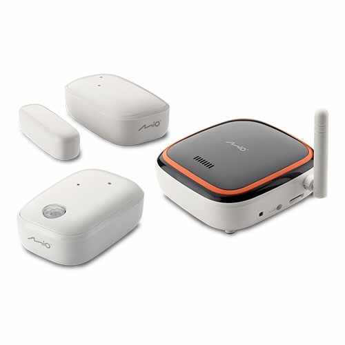 Sistem de alarma smart home MIO sensorstarterkit, Detector miscare, Senzor magnetic usi/ferestre, Hub central