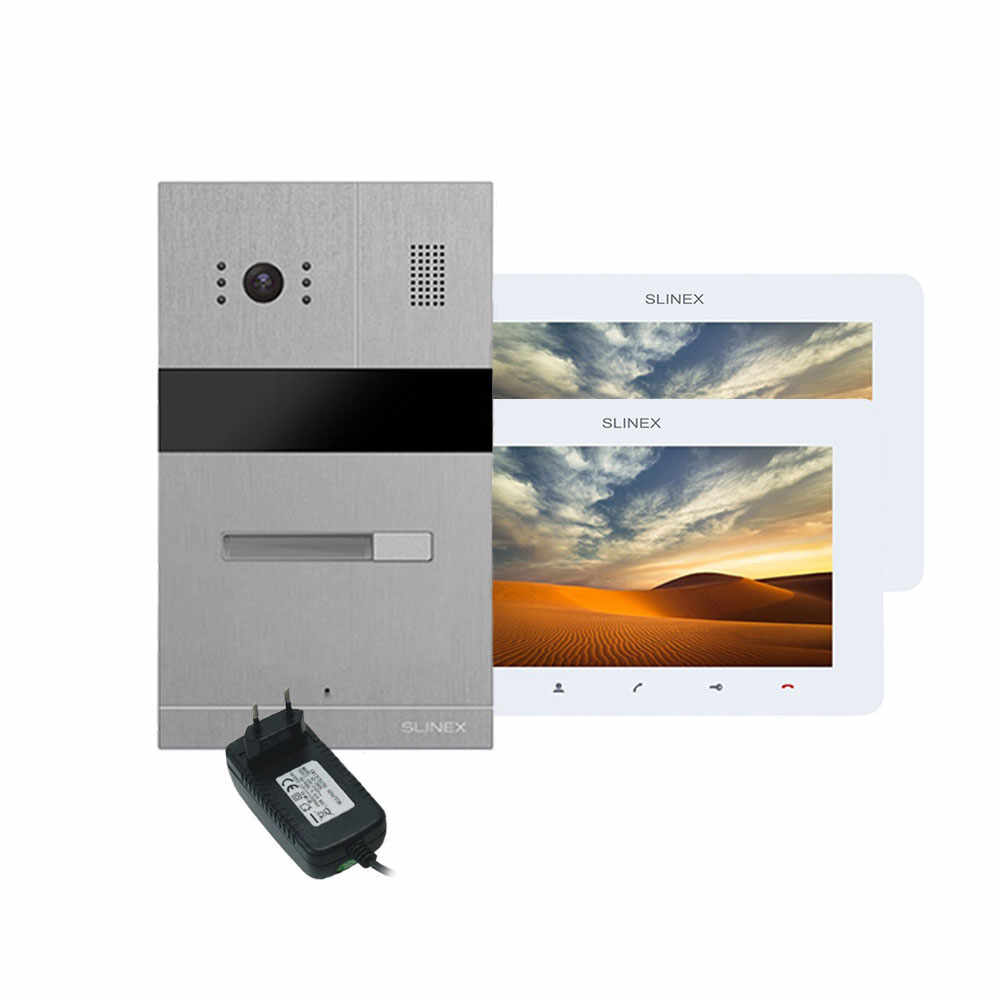 Kit videointerfon Slinex MA-01 IR-CUT+SM-07MHD-W+PA12/2A, 1 familie, ingropat, 7 inch
