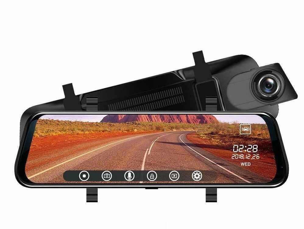 Camera Video Auto Premium Tip Oglinda T108 Dubla Full HD Ecran TouchScreen 10' 12MP Unghi 170 Grade