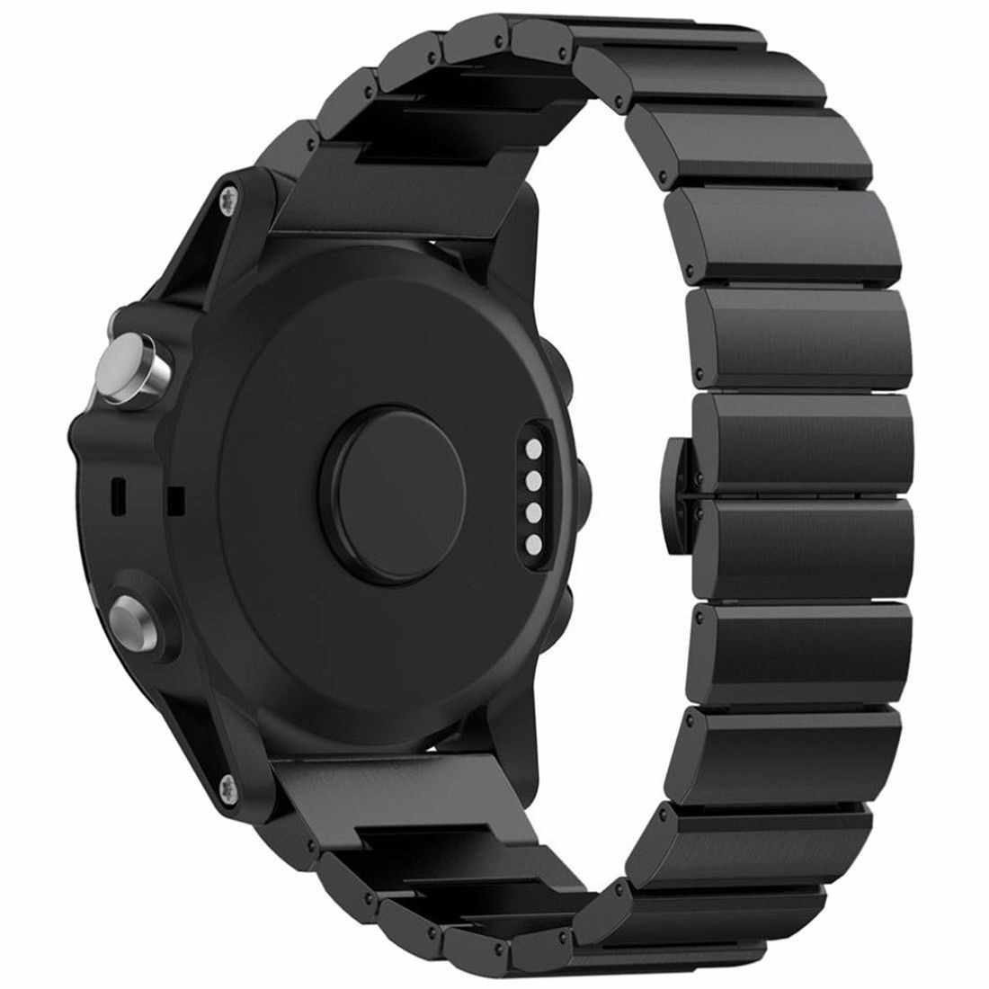 Curea ceas Smartwatch Garmin Fenix 3, 26 mm Otel inoxidabil iUni Black Link Bracelet