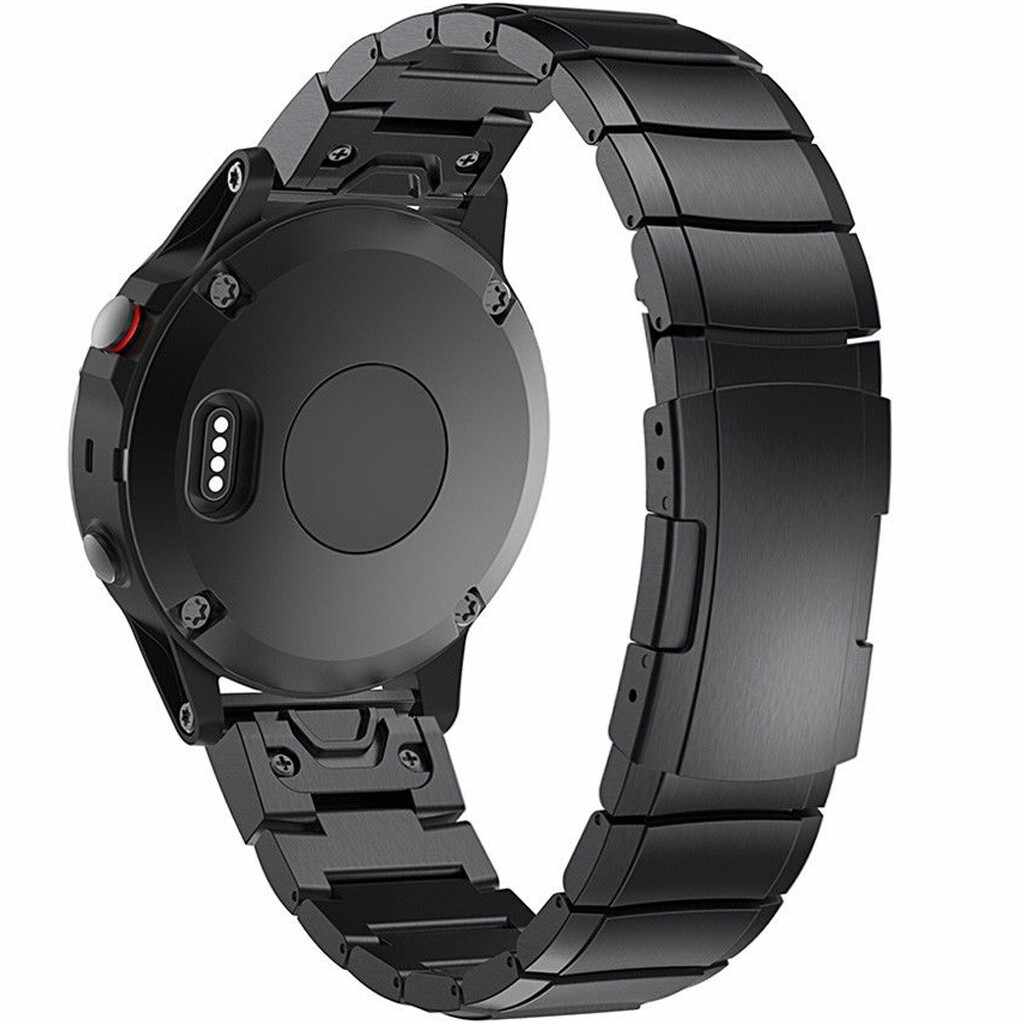 Curea ceas Smartwatch Garmin Fenix 5, 22 mm Otel inoxidabil iUni Black Link Bracelet