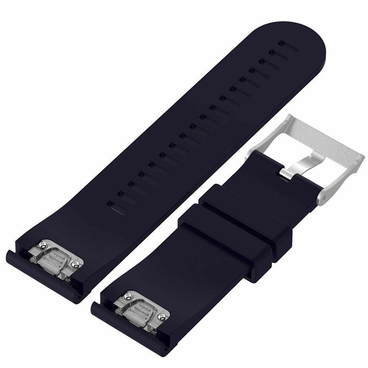Curea ceas Smartwatch Garmin Fenix 5, 22 mm Silicon iUni Dark Blue