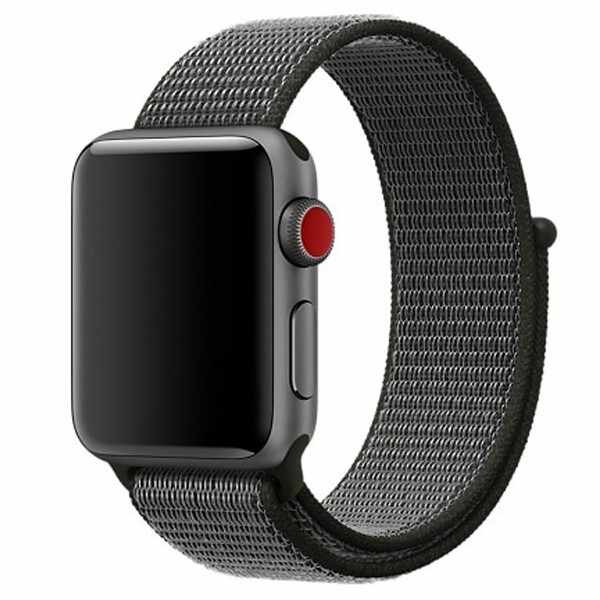Curea pentru Apple Watch 38 mm iUni Woven Strap, Nylon Sport, Midnight Gray