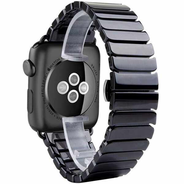 Curea pentru Apple Watch 42 mm iUni Ceramic Belt, Black