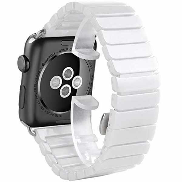 Curea pentru Apple Watch 42 mm iUni Ceramic Belt, White