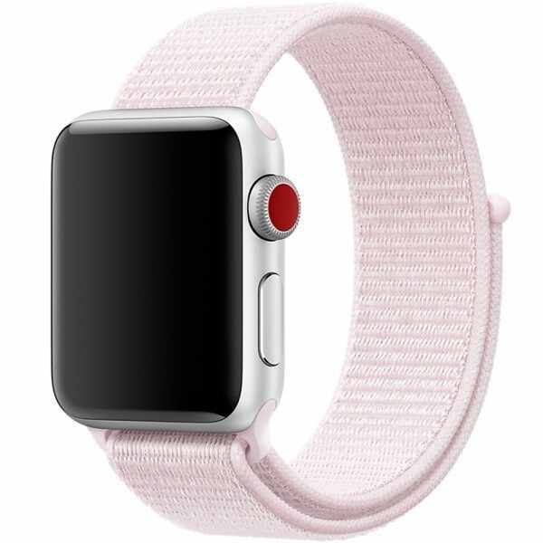 Curea pentru Apple Watch 42 mm iUni Woven Strap, Nylon Sport, Soft Pink