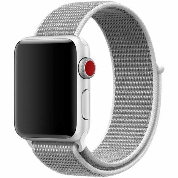 Curea pentru Apple Watch 42 mm iUni Woven Strap, Nylon Sport, White Gray