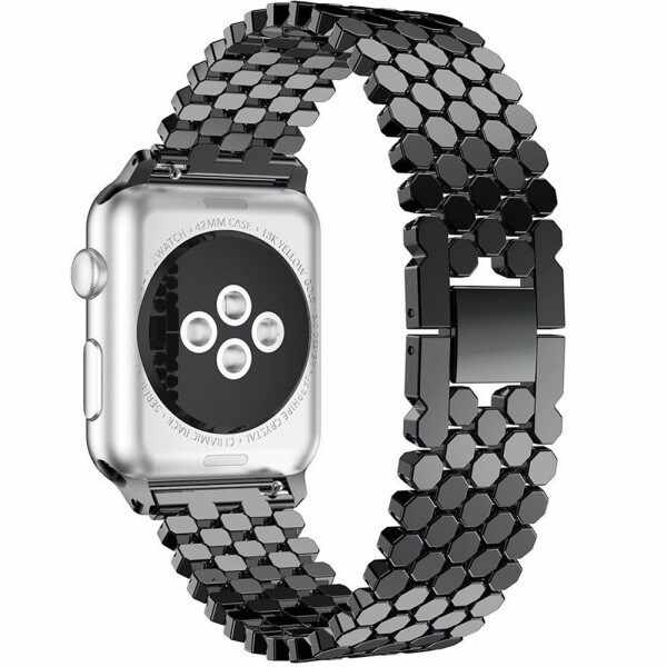 Curea pentru Apple Watch Black Jewelry iUni 42 mm Otel Inoxidabil