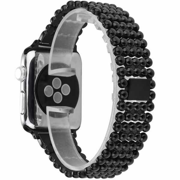 Curea pentru Apple Watch Black Luxury iUni 42 mm Otel Inoxidabil