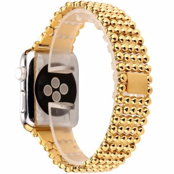Curea pentru Apple Watch Gold Luxury iUni 42 mm Otel Inoxidabil