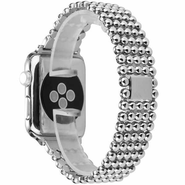Curea pentru Apple Watch Silver Luxury iUni 42 mm Otel Inoxidabil