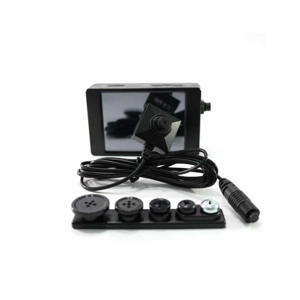 Kit Mini DVR cu microcamera ascunsa in nasture/surub LawMate PV-500NP, 2 MP, 4.3mm, WiFi