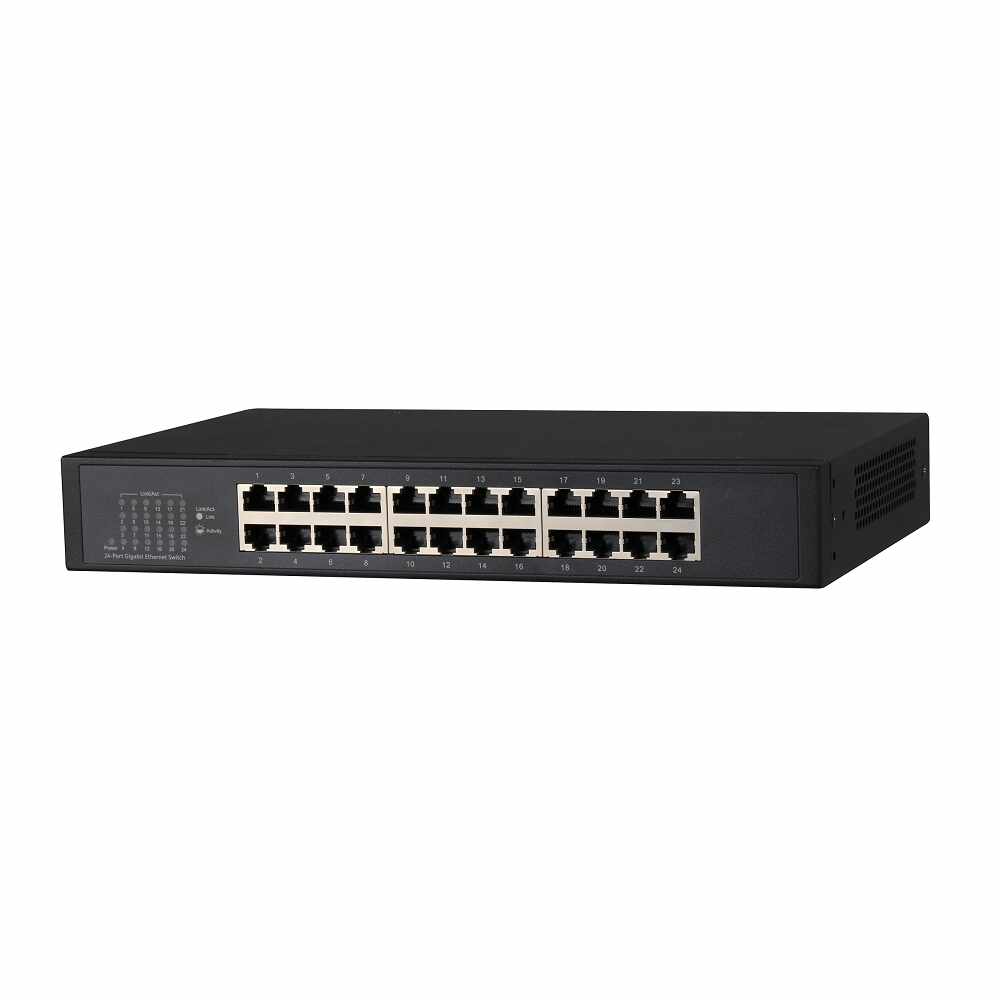 Switch cu 24 porturi Dahua PFS3024-24GT, 8000 MAC, 35.7 Mbps, fara management