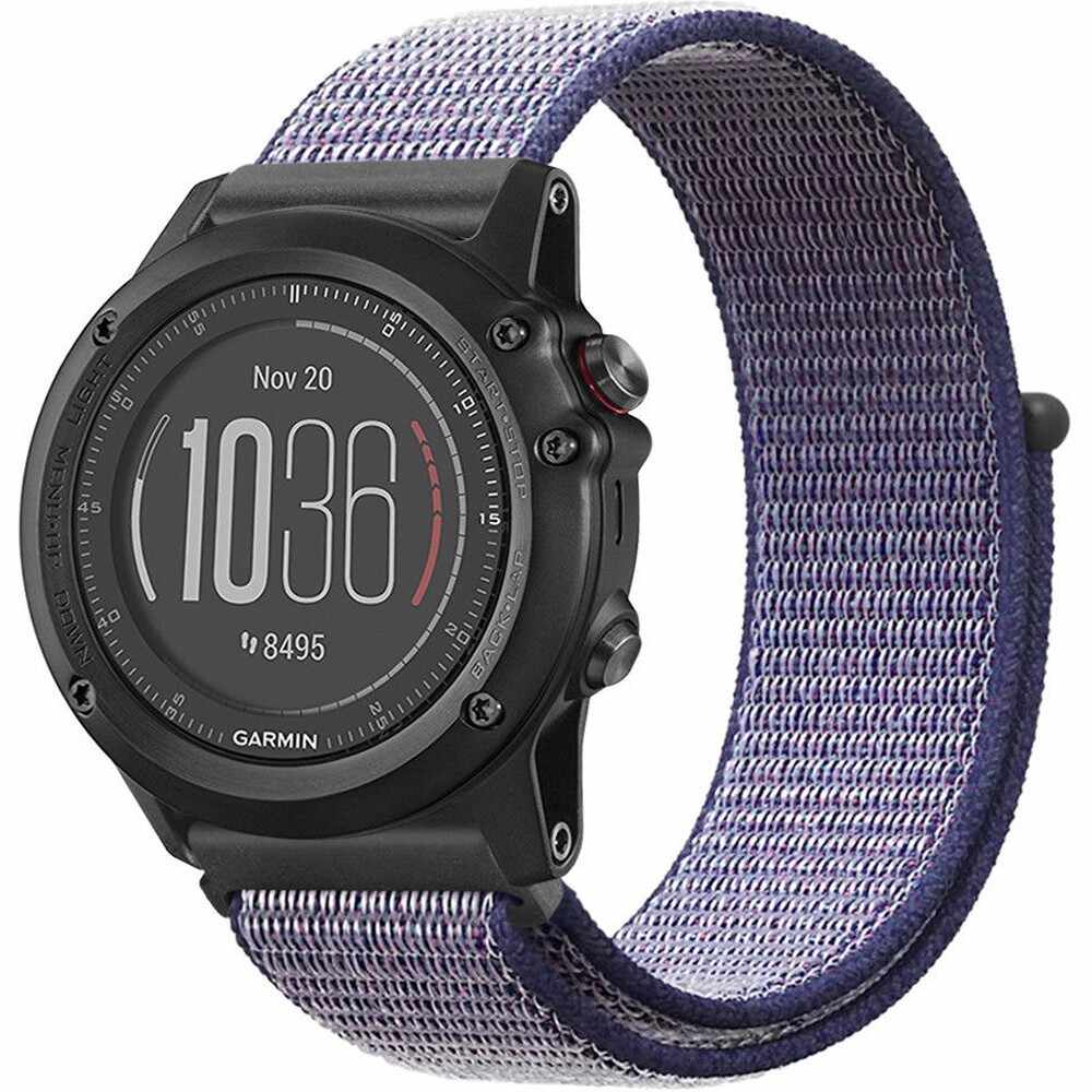 Curea ceas Smartwatch Garmin Fenix 3 / Fenix 5X, 26 mm iUni Soft Nylon Sport, Midnight Blue