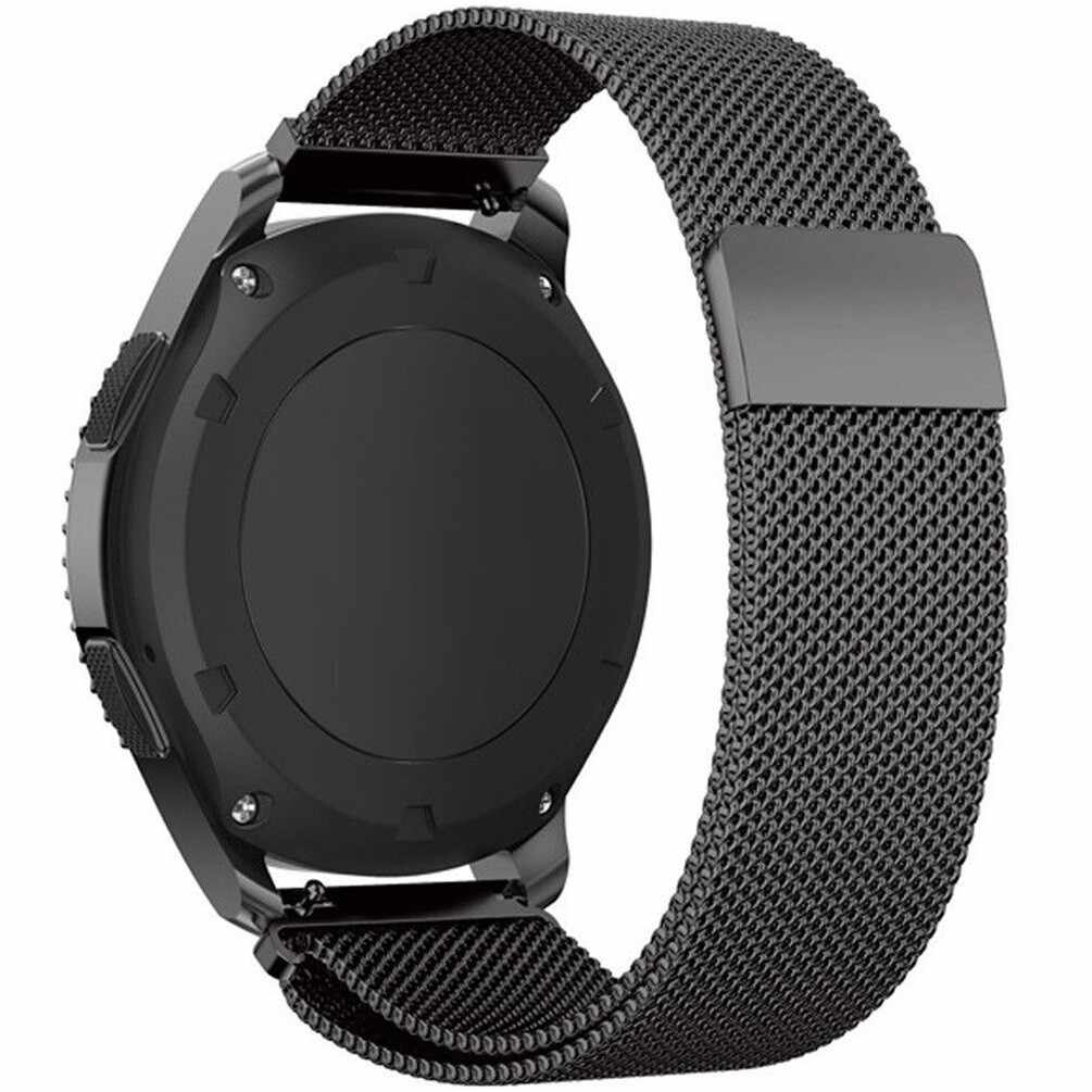 Curea ceas Smartwatch Samsung Gear S2 Black Milanese Loop, iUni 20 mm Otel Inoxidabil