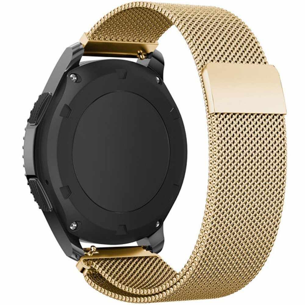 Curea ceas Smartwatch Samsung Gear S2 Gold Milanese Loop, iUni 20 mm Otel Inoxidabil