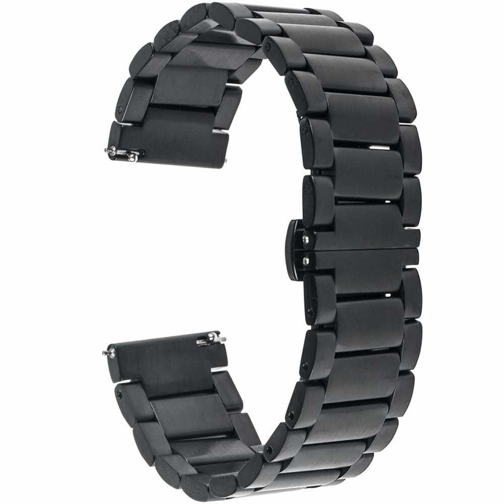 Curea ceas Smartwatch Samsung Gear S2, iUni 20 mm Otel Inoxidabil, Black