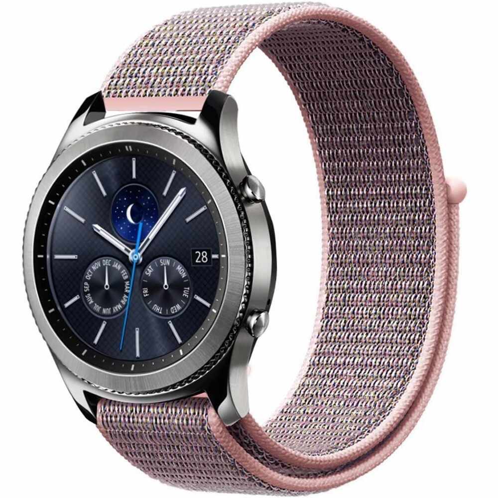 Curea ceas Smartwatch Samsung Gear S2, iUni 20 mm Soft Nylon Sport, Soft Pink
