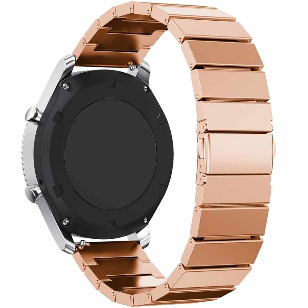 Curea pentru Smartwatch Samsung Gear S3, iUni 22 mm Otel Inoxidabil Rose Gold Link Bracelet
