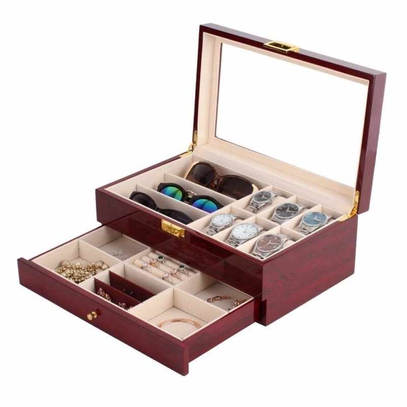 Cutie depozitare ceasuri, ochelari și bijuterii LEMN