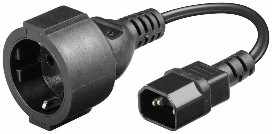Cablu prelungitor pentru UPS IEC C14 la Schuko 0.15m, CABLE-IEC-CCE-0.23-WL