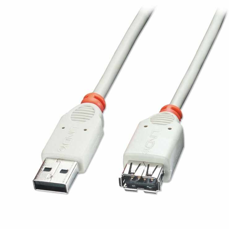 Cablu prelungitor USB 2.0 T-M 1m Gri, Lindy L41762