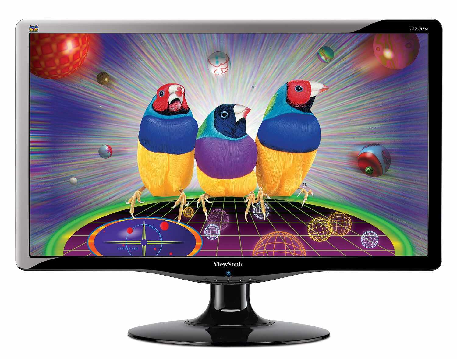 Monitor VIEWSONIC VA2431WM, 24 Inch Full HD LCD, VGA, DVI, Fara Picior, Grad A-