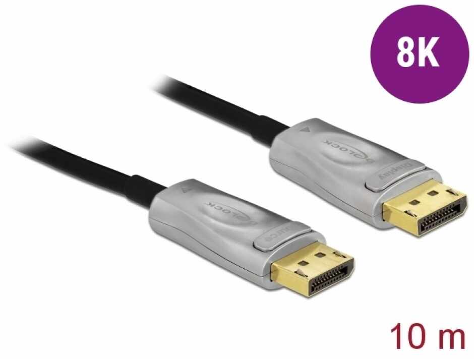 Cablu DisplayPort activ optic v1.4 8K60Hz/4K144Hz T-T 10m, Delock 85885
