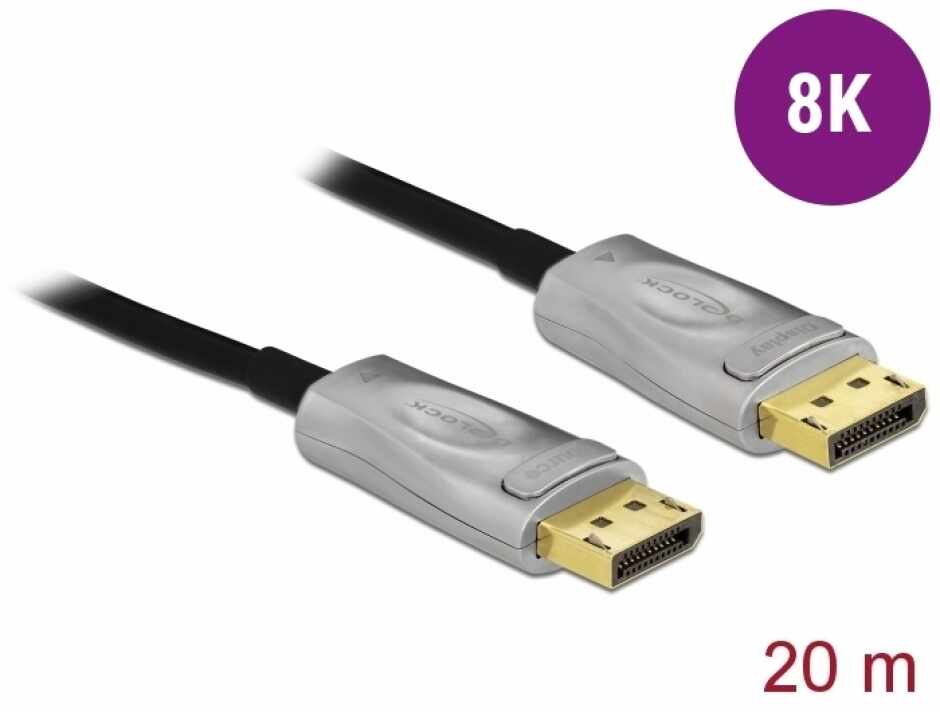 Cablu DisplayPort activ optic v1.4 8K60Hz/4K144Hz T-T 20m, Delock 85887